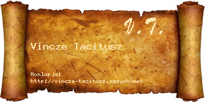 Vincze Tacitusz névjegykártya